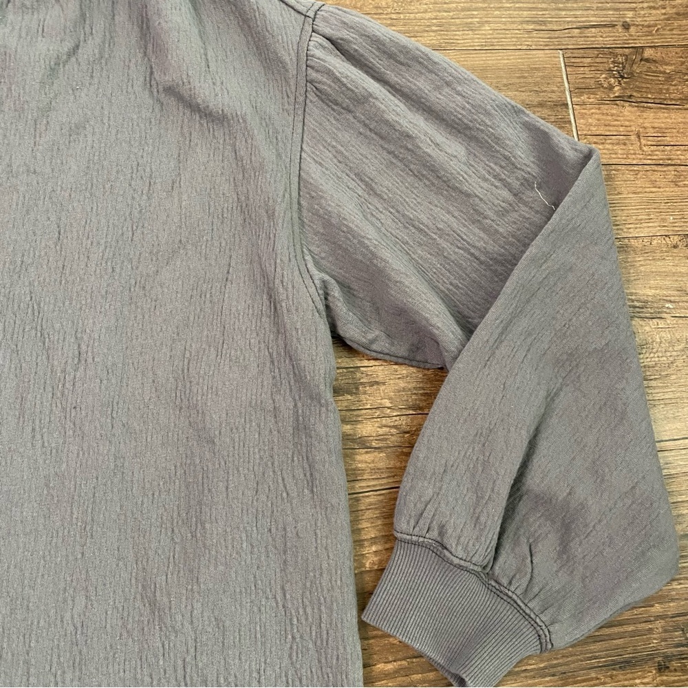 NWT Aerie Gray Oversized V-Neck Sweatshirt with braided Drawstrings - Picture 7 of 10